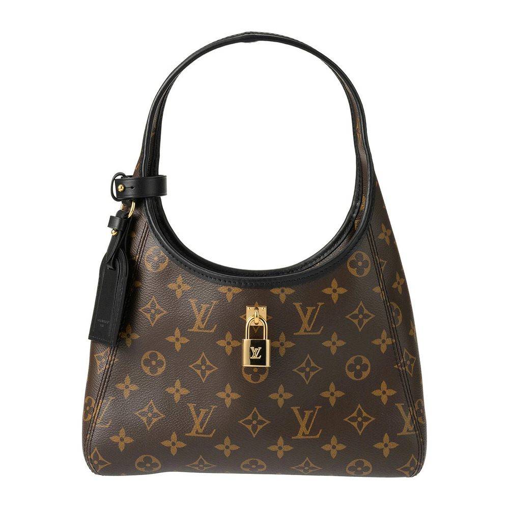 Louis Vuitton Monogram Drop Canvas Leather Tote Bag Brown